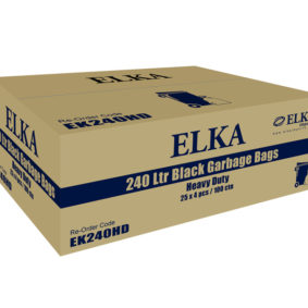 Elka 240L Black Heavy Duty Garbage Bags