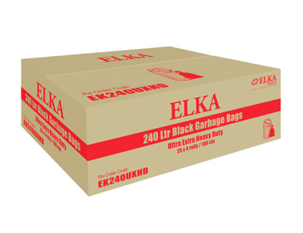 Elka 240L Black Ultra Extra Heavy Duty Garbage Bags