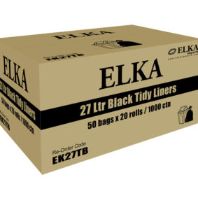 Elka 27L Black Bin Liners