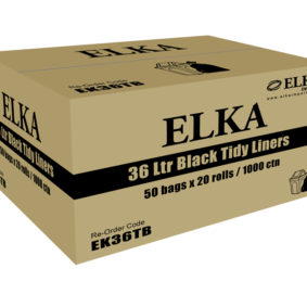 Elka 36L Black Bin Liners