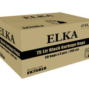 Elka 75L Black Garbage Bags