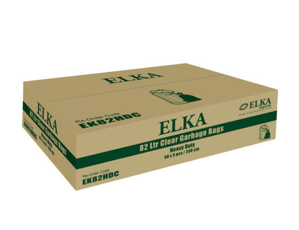 Elka 82L Clear Heavy Duty Garbage Bags